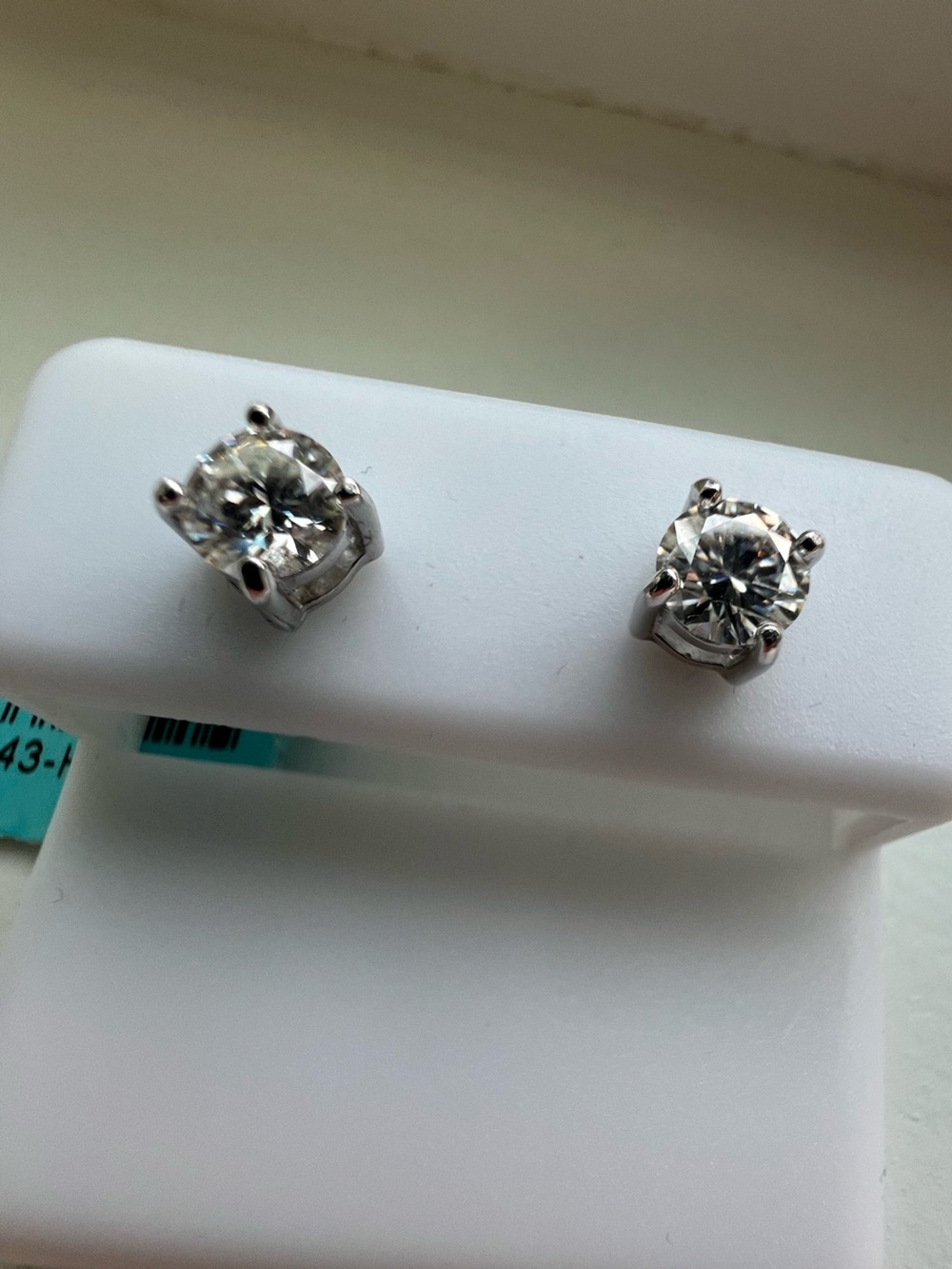 sterling silver moissanite stud earrings